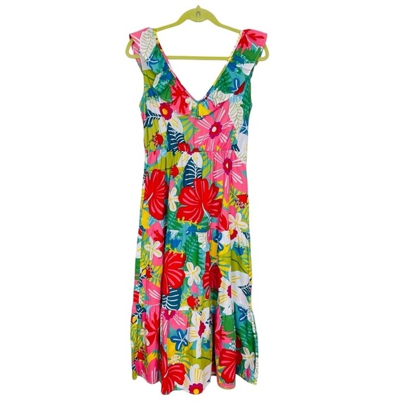 Sugarlips Tropical Print Midi Dress Size Medium - Picture 6 of 11